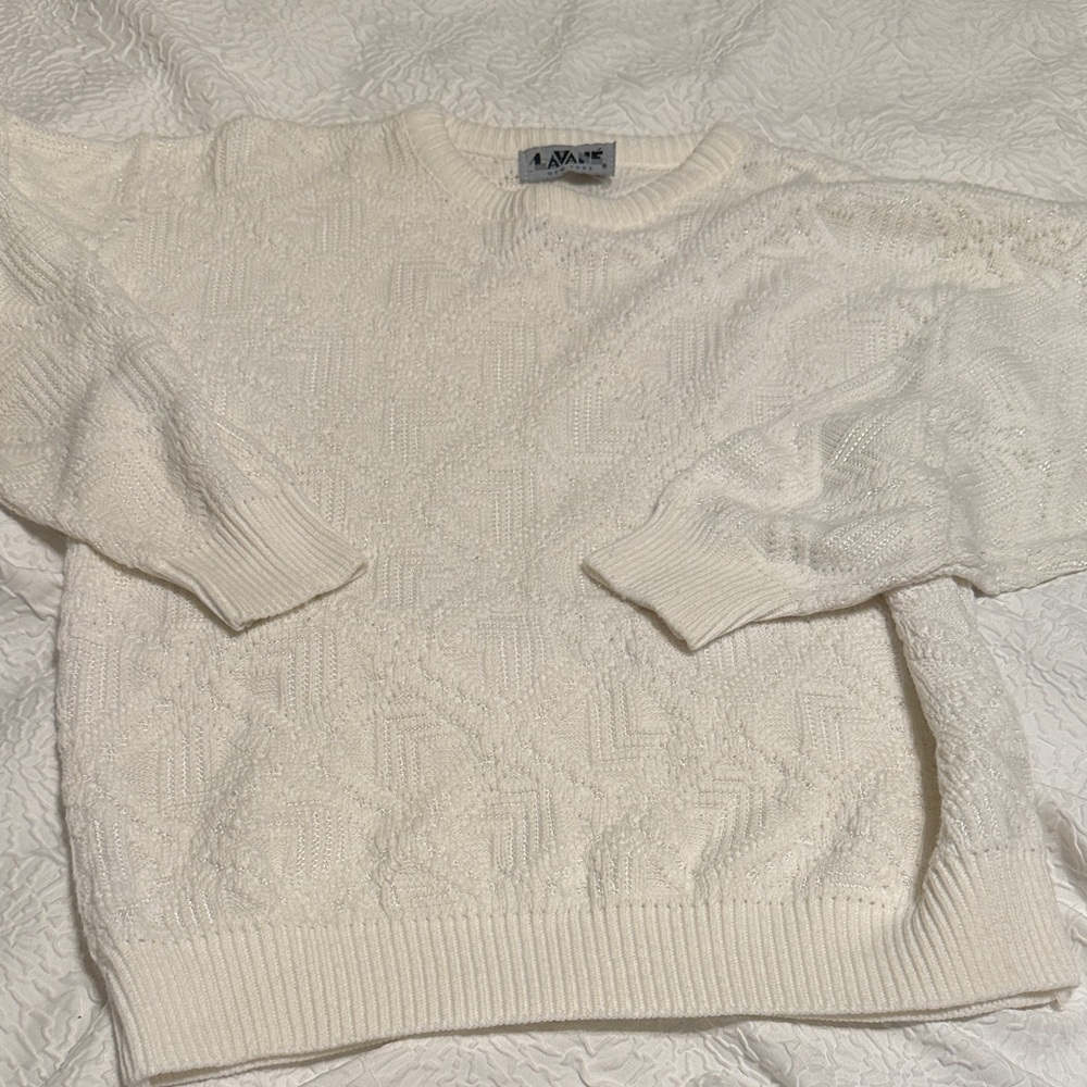 Vintage Lavane White Knit Sweater